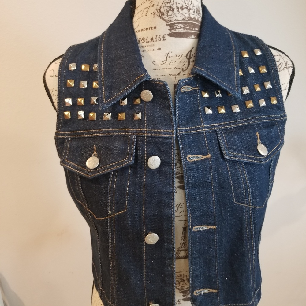 Rue 21 Woman's blue jean  vest - Picture 2 of 6